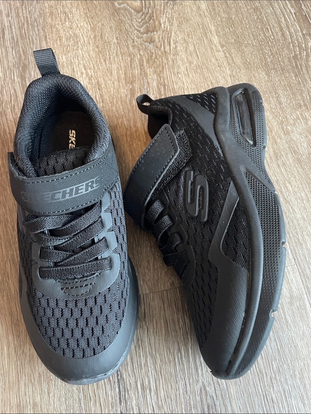 Skechers Kids Black Mesh Slip-On Athletic Sneakers